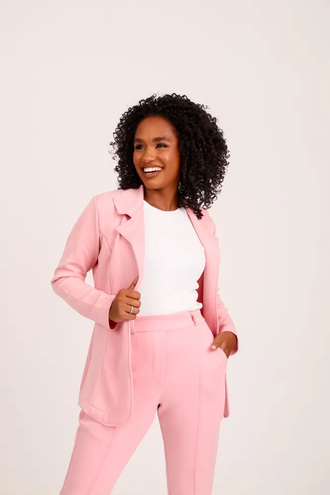 Blazer de luxo Lady Griffe Rosa Bebê
